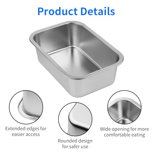 Ohtomber 1.25 Gallons Stainless Steel Dog Bowl, Big Pet Water & Food Bowl | No Spilling, Outdoor Feeder Dish Plate, For Indoor & Outdoor Feeding, Fits Big & Extra Large Dogs, Cats & All Pets