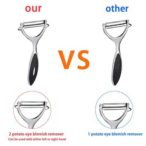 FUHUY Vegetable, Apple Peelers for kitchen, Fruit, Carrot, Veggie, Potatoes Peeler, Y-Shaped and I-Shaped Stainless Steel Peelers, with Ergonomic Non-Slip Handle & Sharp Blade, Good Sturdy (2PCS)