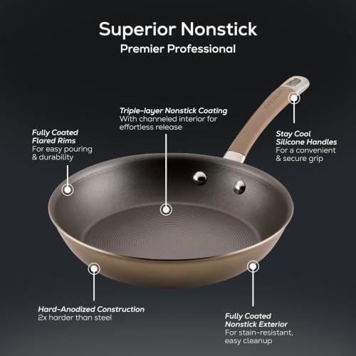 Circulon Premier Professional Induction Pots and Pans Set, 12-Piece, Bronze