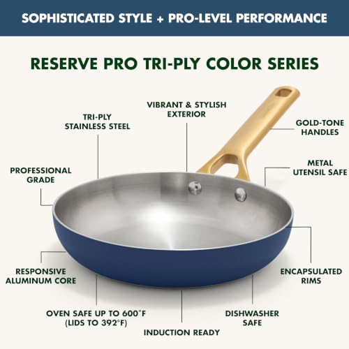GreenPan Stainless Steel Tri-Ply Reserve 12 Piece Cookware Pots & Pans Set