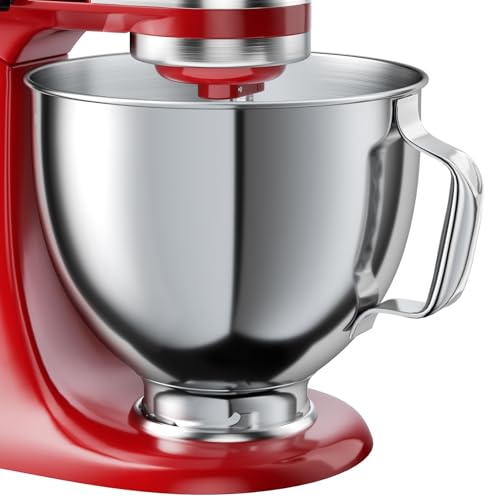 5 QT Stainless Steel Mixer Bowl for KITCHENAID TILT-HEAD 4.5-5 Qt Mixer | Anti-slip handle & Prominent Clasp, Food-Grade, Stainless Steel Polished