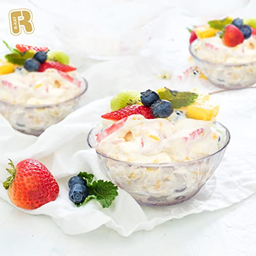 R-Kay 6 Oz Clear Plastic Small Bowls - 50 Pack Disposable Heavy Duty Dessert Bowls With Ice Cream and Salsa (6 OZ, 50 Count)