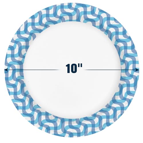 Ginkgo Paper Plates 10 inch Bulk 300 Count | Thickened Disposable Plates Large Heavy Duty Dinner Paper Plates for Holiday, Party, Picnic and Everyday Use
