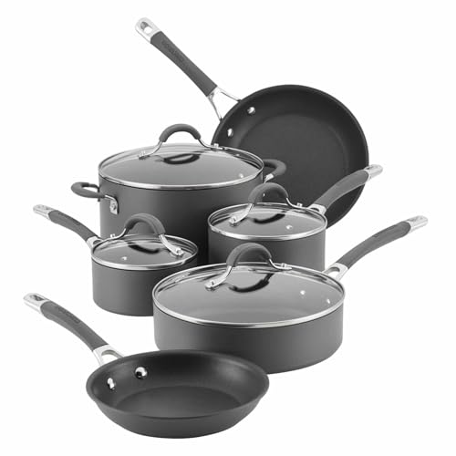 Circulon Radiance Nonstick Pots and Pans Set, 10-Piece, Gray