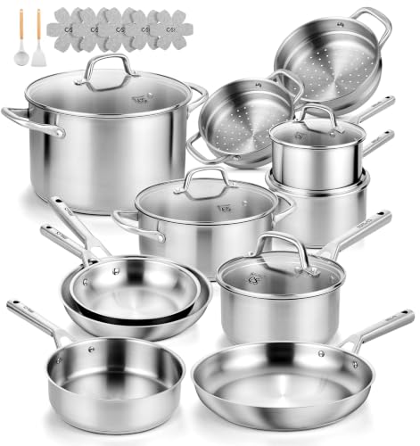 KOCH SYSTEME CS Stainless Steel Cookware Set 23 PCS With 5-Ply Steel Base