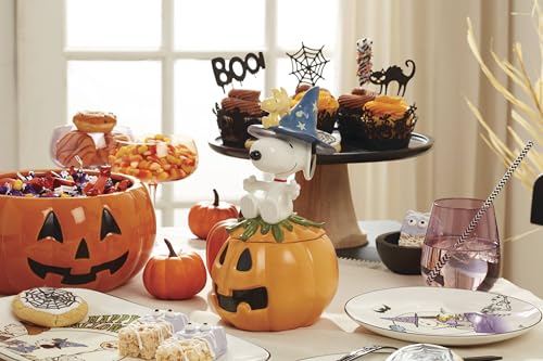 Lenox Vintage Figural Pumpkin Halloween Candy Bowl | porcelain, dishwasher and microwave safe | 9.25 inch diameter | jack o'lantern trick-or-treat candy dish