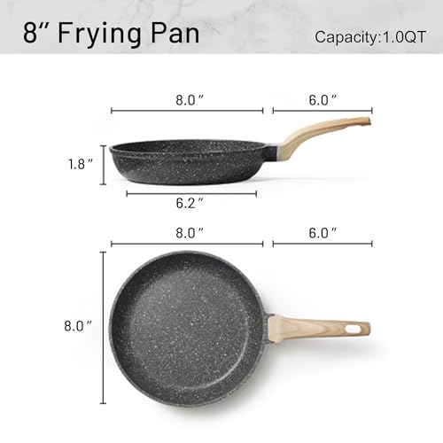CAROTE Nonstick Frying Pan, 8 Inch Classic Granite Skillet