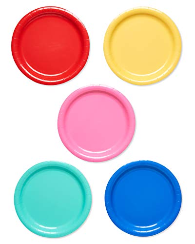 American Greetings 50-Count 9 in. x 9 in. Rainbow Paper Dinner Plates