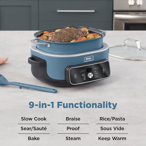 Ninja® PossibleCooker™ PRO Plus 9-in-1, 8.5-qt, Blue Macaron, MC2001 | Replaces 16 appliances, 1400W, Slow Cook, Sear, Sauté, Proof, Pasta/Rice, oven-safe ceramic pot, cooker-to-oven-to-table