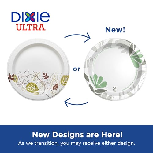 Dixie Ultra 10 Inch Heavy-Weight Paper Plates By GP PRO, Pathways Botanical Design, 500 Count (125 Disposable Plates Per Pack, 4 Packs Per Case), SXP10PATH