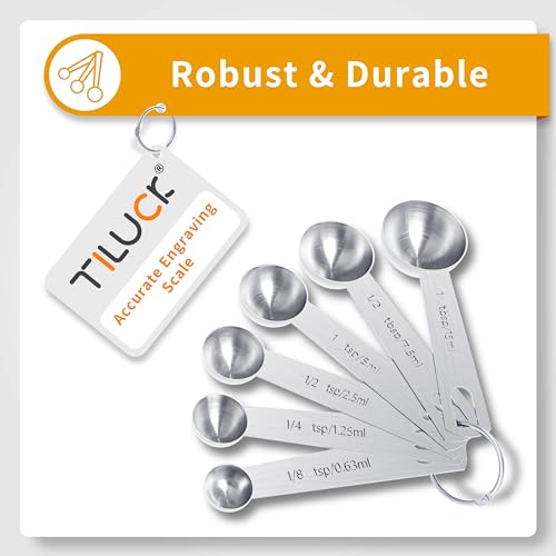 TILUCK Stainless Steel Measuring Cups & Spoons Set, Cups and Spoons | Stainless Steel Nesting Measure Cups , Kitchen Gadgets for Cooking & Baking (10)