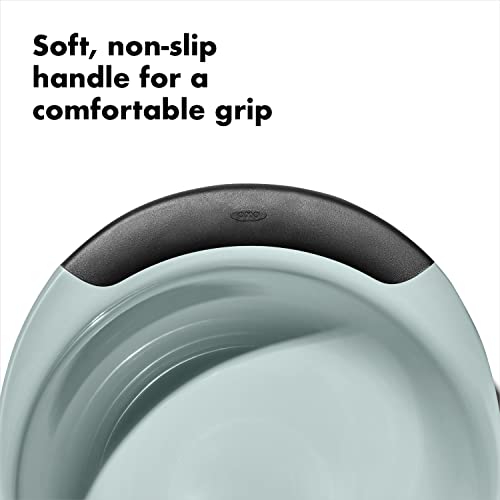 OXO Good Grips 3-Piece Plastic Mixing Bowl Set- Blue, Gray, Jade | 1.5, 3 & 5 Qt Capacities, Wide Spouts To Pour , Non-Slip Base, Nest for Storage, Ideal for Mixing and Baking, Dishwasher Safe