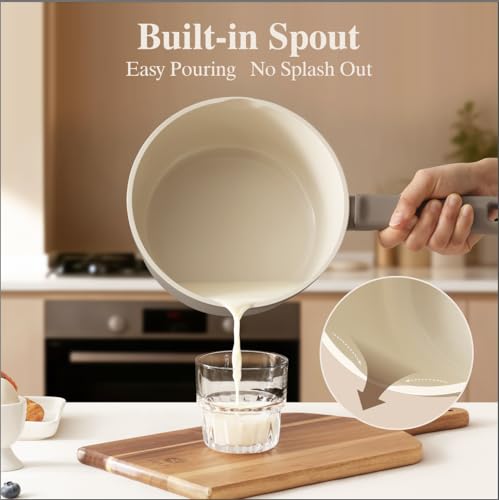 SENSARTE Ceramic Pots and Pans Set Nonstick, 20Pcs Cookware Set, Taupe