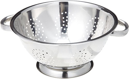 EXCELSTEEL Heavy Duty Stainless Steel Colander 5 Qt | Easy Grip Handles | Self-Draining Base | Mirror Polished | Dishwasher Safe | Pack of 1
