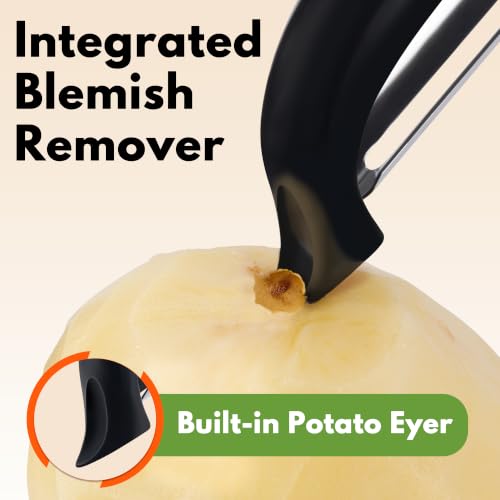 Swivel Vegetable Peeler Comfort Handle Sturdy Long-Lasting 1Pcs Black | Dishwasher Safe Gift for Cooks Potato Peeler for Kitchen Carrot Peeler Fruit Veggie Peeler Sharp Stainless Steel Blades