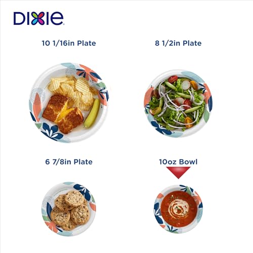 Dixie Small Paper Bowls 10 Oz, 72 Count, Disposable Bowls, Great for Snacks | Microwave-safe, soak-proof shield; disposable dessert bowls, for salads and meal prep, small paper bowls for easy cleanup