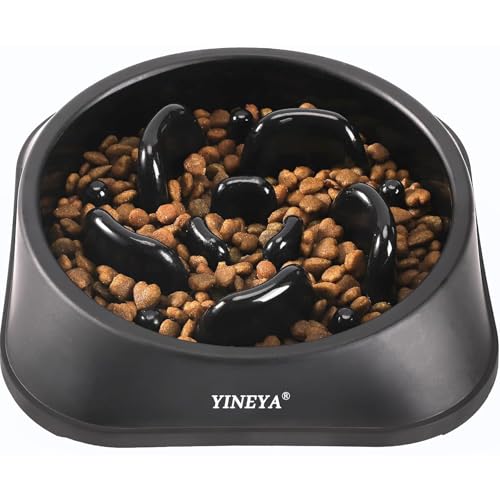 YINEYA Slow Feeder Dog Bowl for Medium Dogs, 2-Cup Puzzle Feeder Bowl | Maze Puzzle Design for Fast Eaters, Non-Slip Base, Food-Contact Safe & Dishwasher Safe, for Dogs & Cats, Slows Down Eating