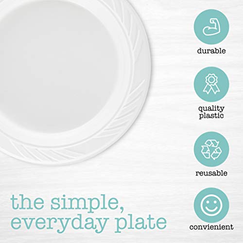 100 Count Disposable 6 Inch White Plastic Dessert Plates