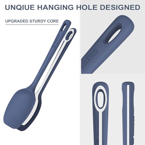 ChefAide 5 Pieces Silicone Spatulas Set, Heat Resistant Rubber Spatula | Food Grade Silicone, Heat Resistant Up to 600°F, Upgrade Strong Handle, Safe for Nonstick Cookware,Ideal for Cooking & Baking
