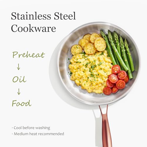 CAROTE 21 PCS Tri-Ply Stainless Steel Cookware Set Pots and Pans Set, Gold