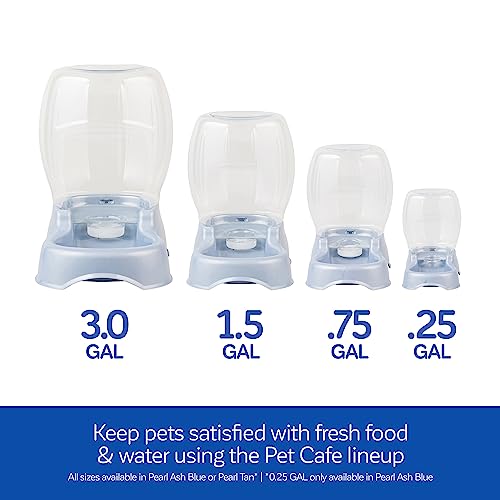 Petmate Pet Cafe Water Dispenser, XS, 0.25 GAL, Pearl Ash Blue, 7.3in | USA Made Gravity Waterer with Easy Grab Base for Cats and Dogs