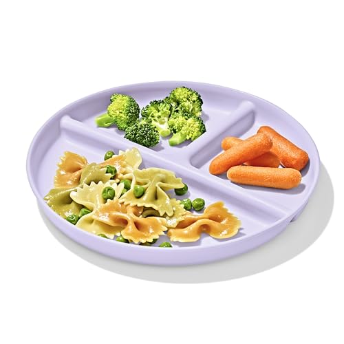 OXO Tot Stackable Divided Plates Set, 3-Pack, Light Multicolor