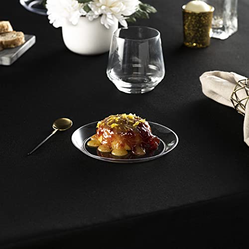 [6'' 40 Pack] 6'' inch Premium Heavy Weight Crystal Clear Classy Disposable hard Plastic Dessert plates
