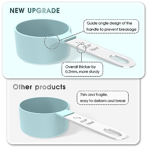 Measuring Cups & Spoons Set, Stackable Cups and Spoons | Nesting Measure Cups with Stainless Steel Handle, Kitchen Gadgets for Cooking & Baking (Black)
