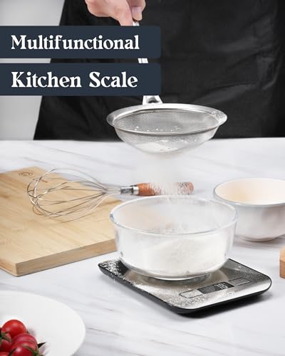 Tcsxady Food Scale, Digital Kitchen Scale with Grams & Ounces Units, 11lb | Digital Scale with 6 Units, LCD Display and Tare Function, Compact Design for Baking, Cooking, Meal Prep, 304 Stainless Steel