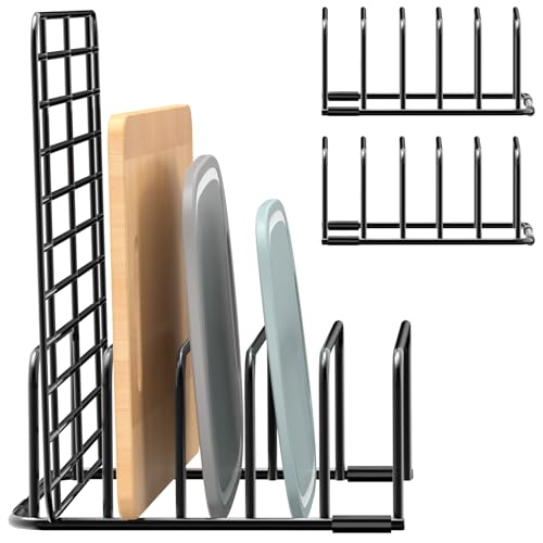 Fikoksol Cutting Board Organizer Storage, Baking Sheet Rack under Cabinet | Heavy Duty Cookie Sheet Organizer, Metal Cutting Board Holder, Space-saving Plate Holder for Cabinet, Tray Divider for Drawer