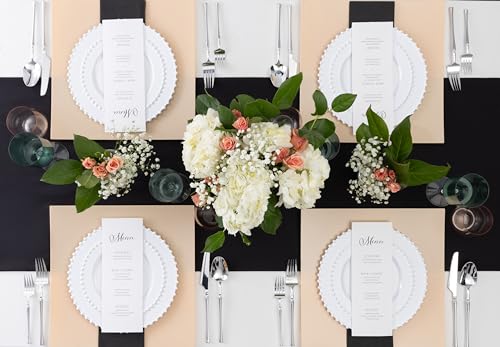 PLASTICPRO 32 Piece Combo Plastic Dinner Plates Disposable Plastic Fancy Heavy Duty Party Dishes 7 inch and 10 inch, White Beaded