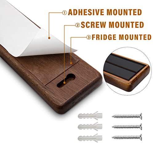 HOSHANHO Magnetic Knife Strips, Magnetic Knife Holder for Wall 16 Inch | Acacia Wood Knife Magnetic Strip Use as Knife Bar, Knife Holder for Kitchen Utensil Organizer, Ideal Cooking Gift for Chef