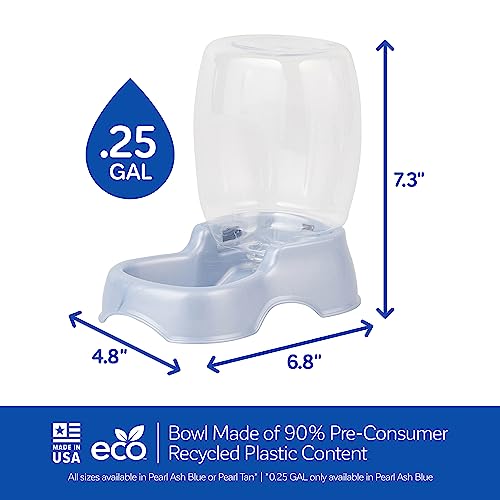 Petmate Pet Cafe Water Dispenser, XS, 0.25 GAL, Pearl Ash Blue, 7.3in | USA Made Gravity Waterer with Easy Grab Base for Cats and Dogs