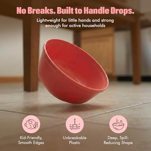 MASTERCOOK Plastic Bowls Set of 6 – 15oz Multipurpose Deep Plates Salad and Pasta Bowls Ideal for Home, Kids, Parties – Stackable Bowl for Kitchen – Non-BPA and Food Grade – Cute Colors