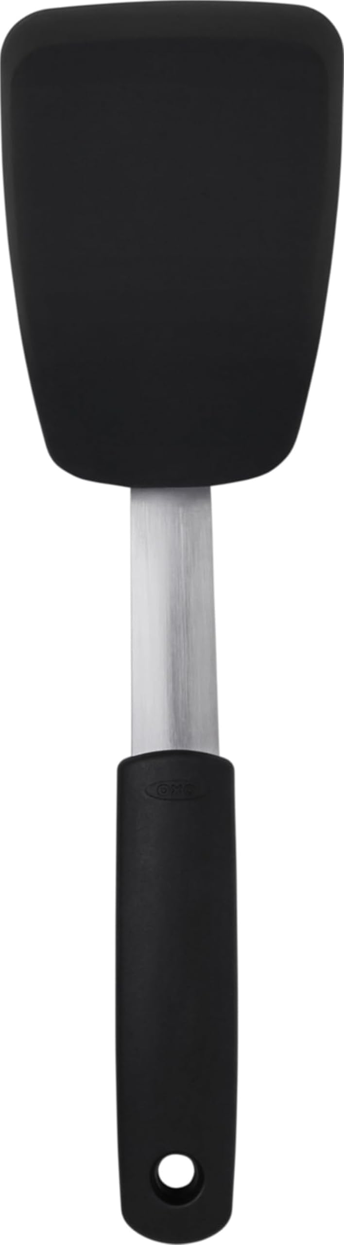 OXO Good Grips Small Silicone Flexible Turner - Black | Spatula, Heat Resistant and Flexible Head, Non-Stick Safe, Ideal for Flipping Burgers or Eggs, Dishwasher Safe
