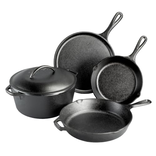 Lodge Cast Iron 5-Piece Set, PFAS-Free Pre-Seasoned Kitchen Set