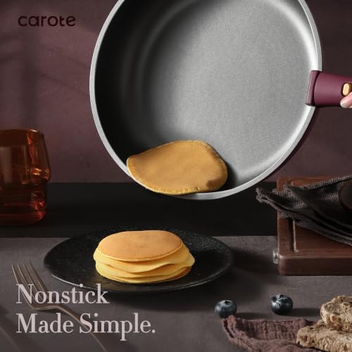 CAROTE 38pcs Pots and Pans Set with Knife, Detachable Handle Cookware