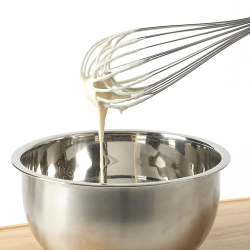Calphalon Prime 8-Inch Balloon Whisk, Stainless Steel Kitchen Whisk for Eggs, Batter & Small Batch Mixing, Heavy-Gauge Wire Whip with Weighted Handle for Control