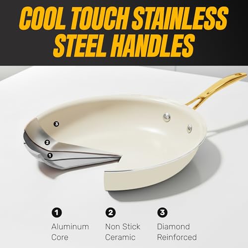 GOTHAM STEEL 15 Pc Ceramic Cookware Set, Diamond and Titanium Coated
