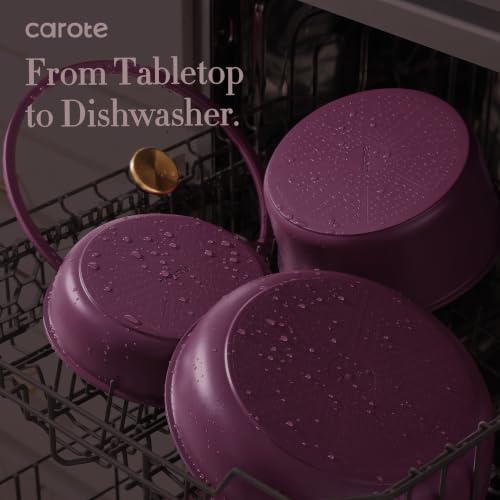CAROTE 38pcs Pots and Pans Set with Knife, Detachable Handle Cookware