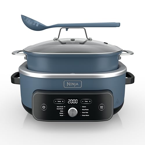 Ninja® PossibleCooker™ PRO Plus 9-in-1, 8.5-qt, Blue Macaron, MC2001 | Replaces 16 appliances, 1400W, Slow Cook, Sear, Sauté, Proof, Pasta/Rice, oven-safe ceramic pot, cooker-to-oven-to-table