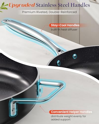 Nuwave Essential Series 5PC Ceramic Cookware Set PFAS-Free, Dishwasher Safe