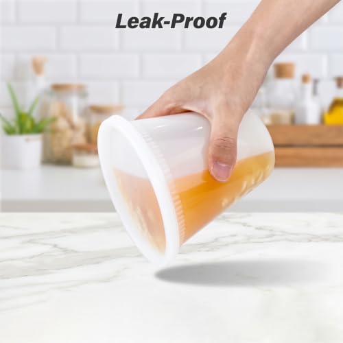 Dealusy 60 Set Deli Containers with Lids, 32/16/8 oz X 20 Set Each | Leak-Proof BPA Free Plastic Take Out Bowls, Food Storage Containers for Takeout, Freezer, Microwave & Dishwasher Safe