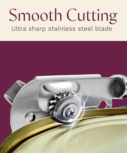 Graceliving Heavy Duty Manual Can Opener with Magnetic Lid Lifter, Mauve | Premium Stainless Steel Body, Sharp Cutting Blade, Oversized Easy-Turn Knob, Soft-Touch Handle, Bottle Opener, Kitchen Use