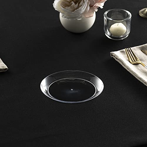 [6'' 40 Pack] 6'' inch Premium Heavy Weight Crystal Clear Classy Disposable hard Plastic Dessert plates