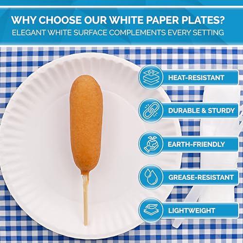 Perfectware - Kitchen essentials Paper Plate 6-300 6" Paper Plate, White (300 Count/pack)
