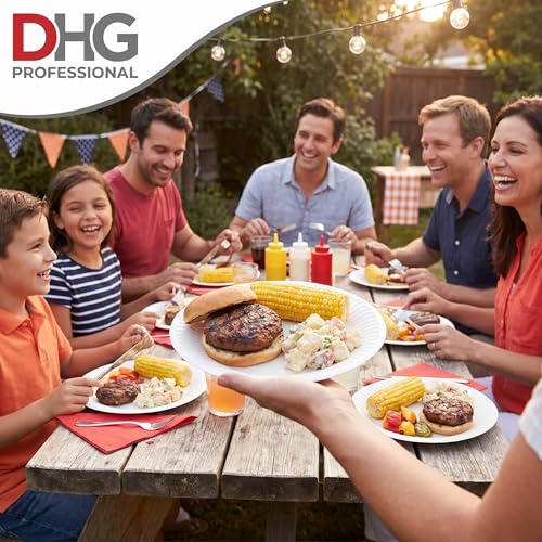 DHG PROFESSIONAL The Heavy Weight Standard 9-Inch Grease Resistant Paper Plates coated, White 125 Plates