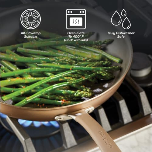 Circulon Premier Professional Induction Pots and Pans Set, 12-Piece, Bronze
