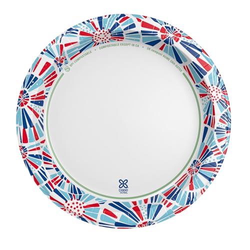 Dixie Ultra Limited Edition Paper Plates, 10" Dinner-Size Plates, 20 Count | Printed design on each disposable plate, leak resistant, grease resistant, heavy duty dinner plates for large meals