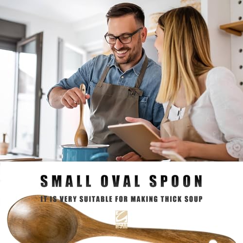 HSM Wooden Spoons for Cooking, 10-Piece Acacia Wood Kitchen Utensil Set | 10 task-specific tools cover stirring, flipping, draining and serving, keeping the right shape ready for everyday recipes.